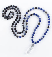 mala beads, mala necklace, shungite, lapis lazuli
